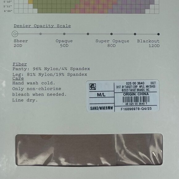 A New Day Sheer Hosiery Pantyhose Size Medium/Large Sand New Light Shine - Picture 6 of 6
